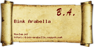 Bink Arabella névjegykártya